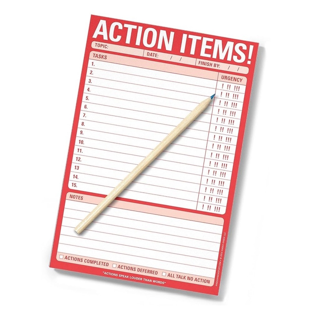 NEW‎ Knock Knock Action Items Notepad